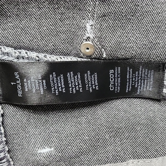 Women's Chico's So Lifting Slim Leg Jeans, Gray, Size 1 = U.S. M/ 8 Preowned EUC - Picture 11 of 12